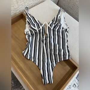 MINKPINK Monochrome Striped Kids One Piece